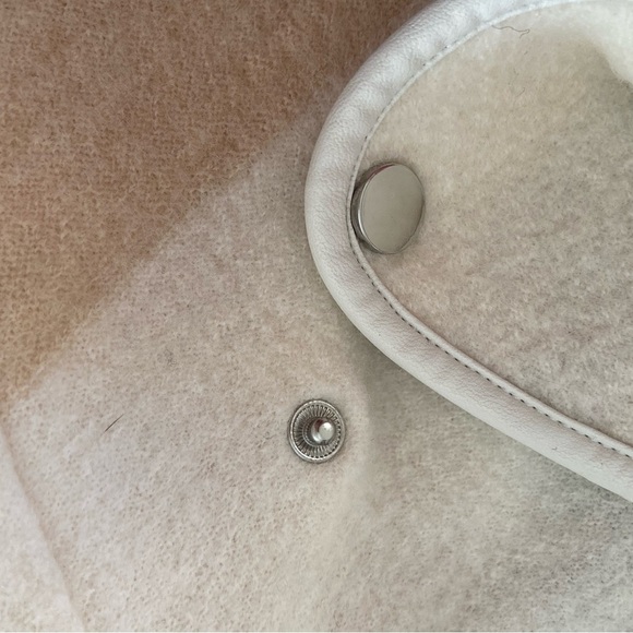 Chico's Women's Wrap Jacket Size 2 Colorblock Striped Yarn-Dye Boiled Wool 100% - Picture 4 of 8